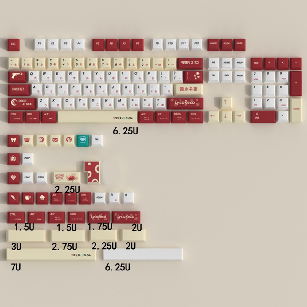 Gaming Keyboard Bluetooth - Lycoris Giật Anime PBT Keycap Anh