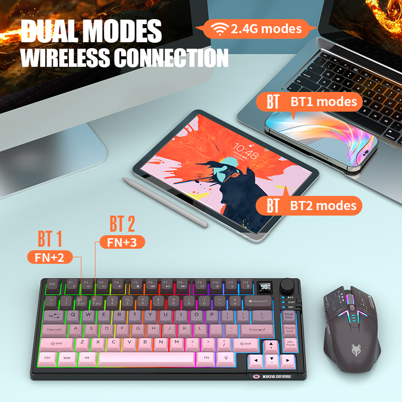 2.4G Dual-Mode Bluetooth Wirel - đánh giá và giá Gaming Keyboard Mouse Wireless