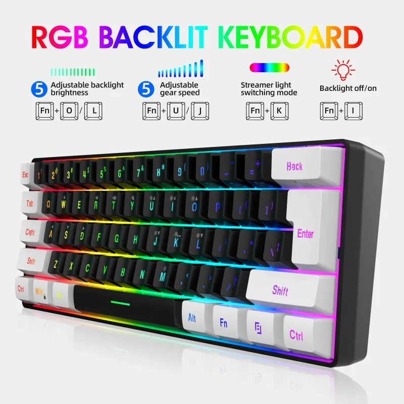 Keyboard and Mouse 60% Compute - đánh giá và giá Gaming Keyboard Mouse Wireless