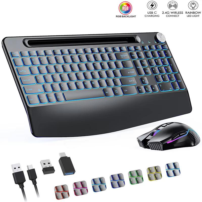 2.4G&Type-C Wireless Keyboard  - đánh giá và giá Gaming Keyboard Mouse Wireless
