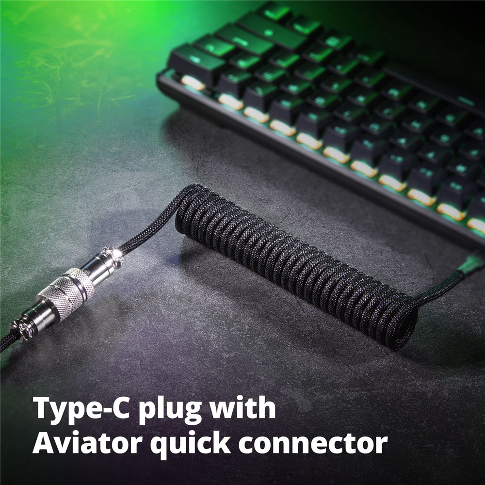 Mechanical Keyboard Coiled Cab - đánh giá và giá Gaming Keyboard Type C